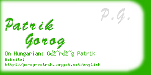 patrik gorog business card